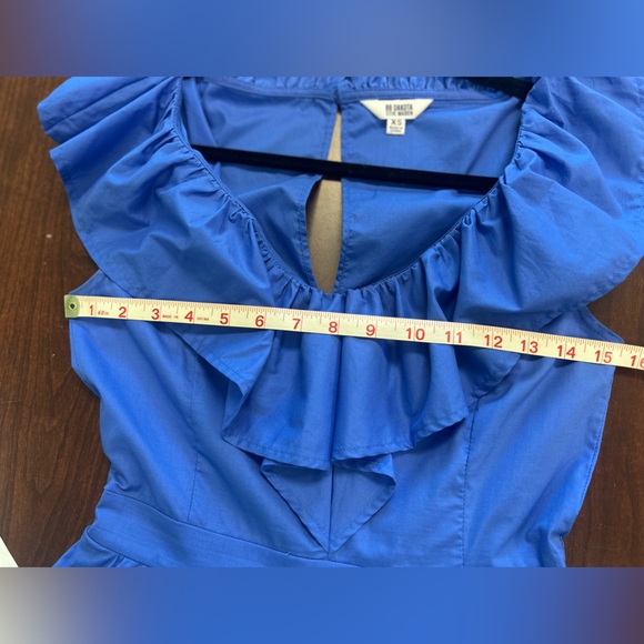 BB Dakota by Steve Madden Blue Ruffle Mini Dress - Picture 3 of 7